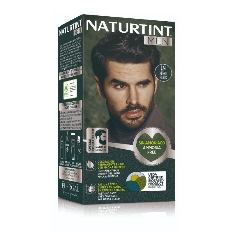 Naturtint Men - farba pre mužov na vlasy a fúzy, čierna - Kozmetika a parfémy
