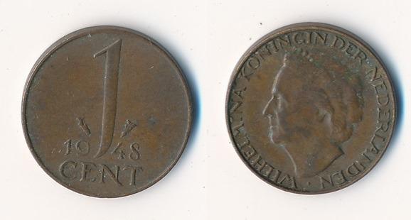 Holandsko 1 cent 1948 - Numizmatika