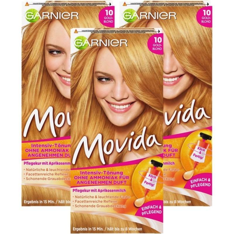 Garnier - Movida, 3x Farba na vlasy, Zlatý blond, 10 - Kozmetika a parfémy