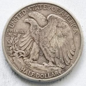 Strieborné 1/2 Dollar , Walking Liberty Half Dollar 1943 .