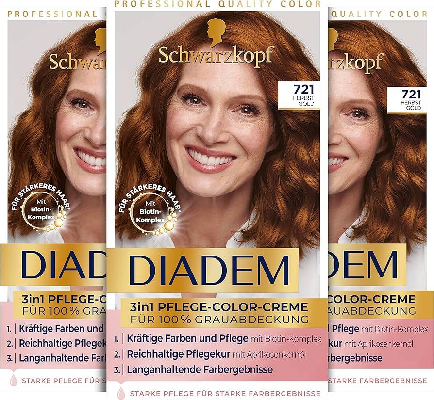 Schwarzkopf - 3x Farba na vlasy, Jesenné zlato, 721 - Kozmetika a parfémy