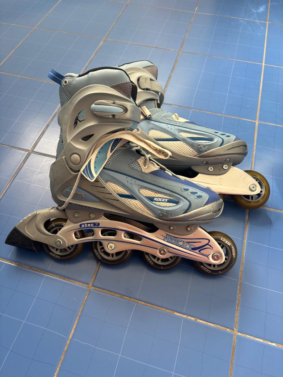 In-line korčule dámske veľ. 42 - strieborno-modré - Skateboard, in-line a kolobežky