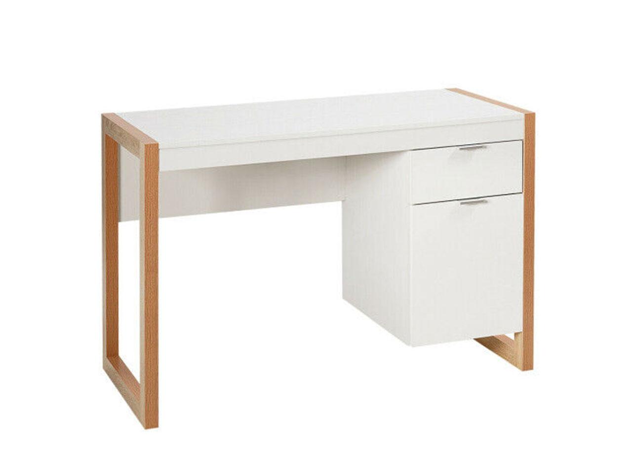 Moderný počítačový stôl CB10449WH, písací stôl, písacia stanica, biely - B - Nábytok