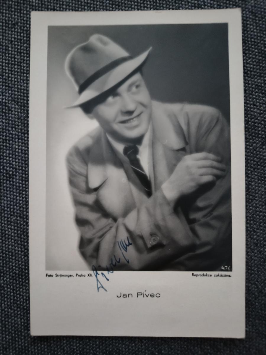 Podpis, autogram JAN PIVEC, herec - Ostatné zberateľské predmety