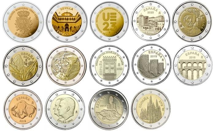 Pamätné 2 EUR Španielsko / Španielsko - sada 14 mincí - Zberateľstvo