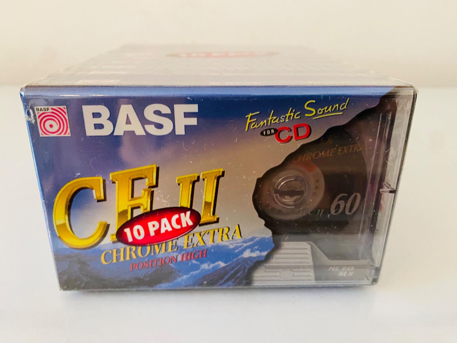 Audio / magnetofónové kazety / Basf CE II CHROME, 10 ks, nové, zabalené. - TV, audio, video