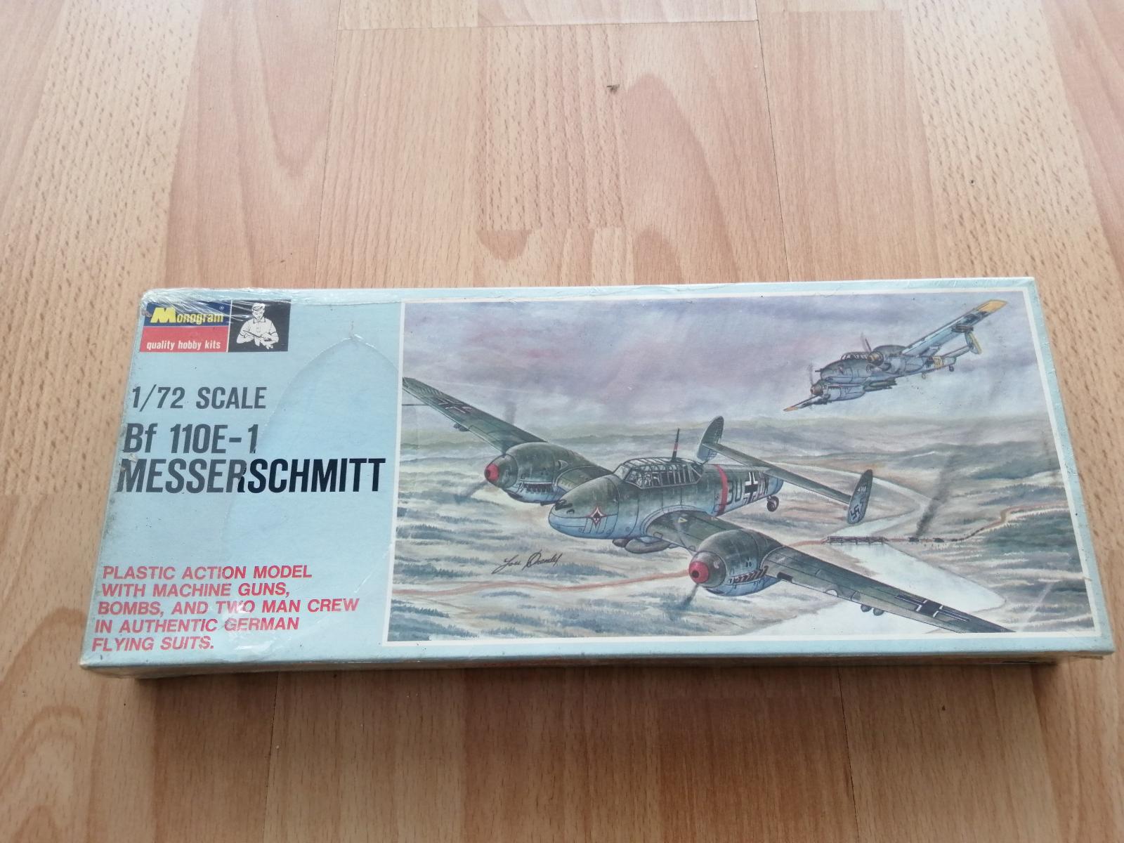 Bf 110E-1 Messerschmitt 1:72 Monogram (1967) RARITA - Vojenské modely lietadiel
