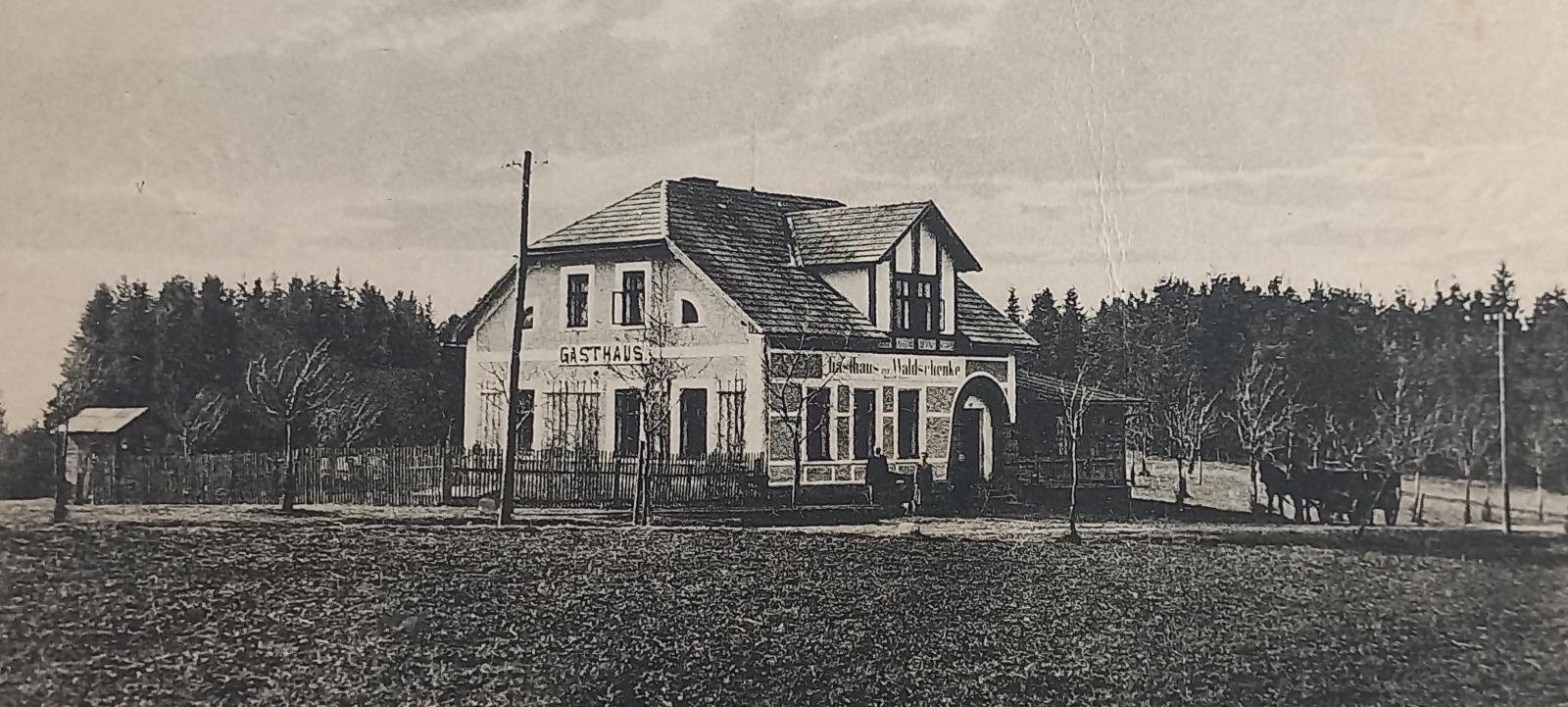 Pilníkov - Pilsdorf - okr. Trutnov - krčma Waldschenke - 1923 - Pohľadnice miestopis