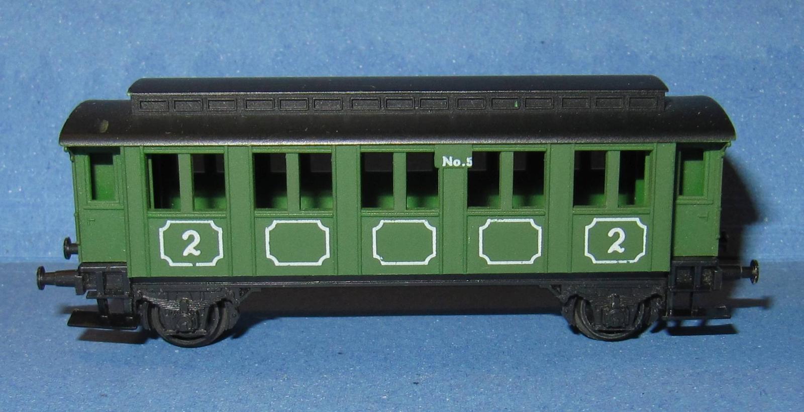 TT - Osobný 2-osový vagón (2) Hobby, Zelený (BTTB) - Modelové železnice