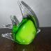 Krásna zelená rybka z hutného skla - skalár, ťažítko - Starožitnosti