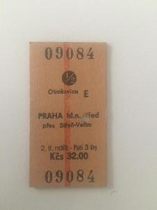 Starý železničný lístok - 09084 - Otrokovice E