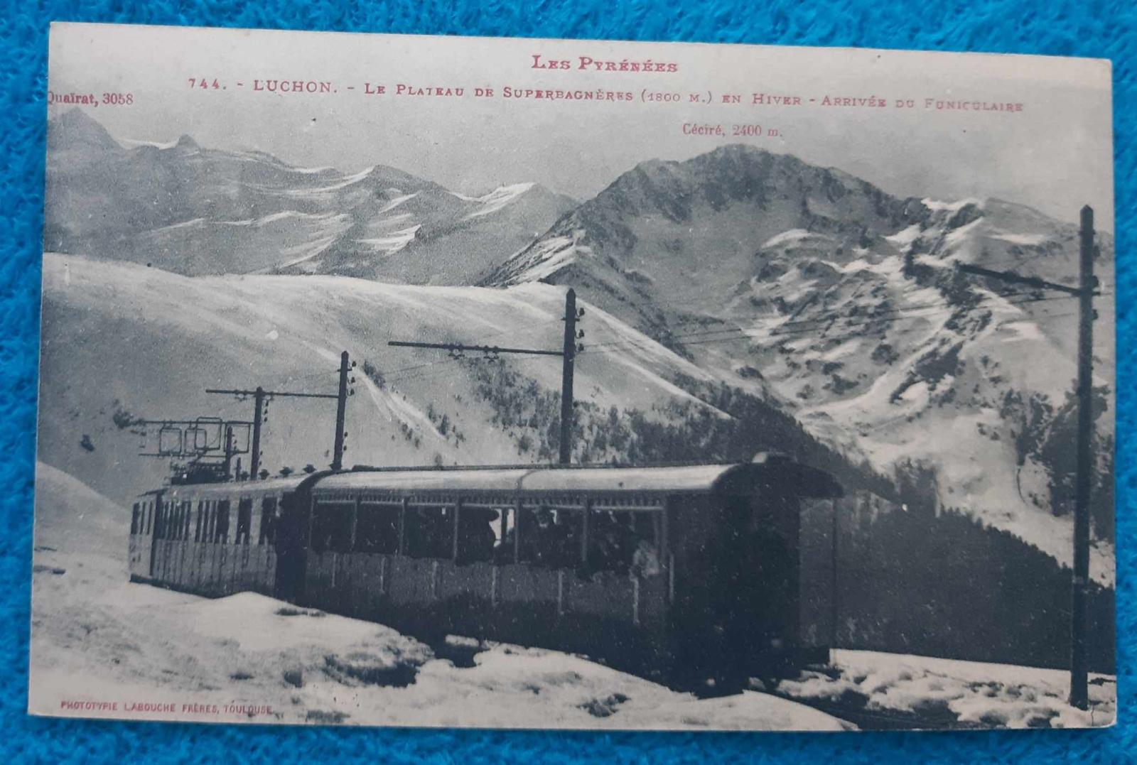 VLAK - LES PYRENEES - LUCHON - FRANCÚZSKO - 1908 - RARITA - ŽELEZNICE - Pohľadnice