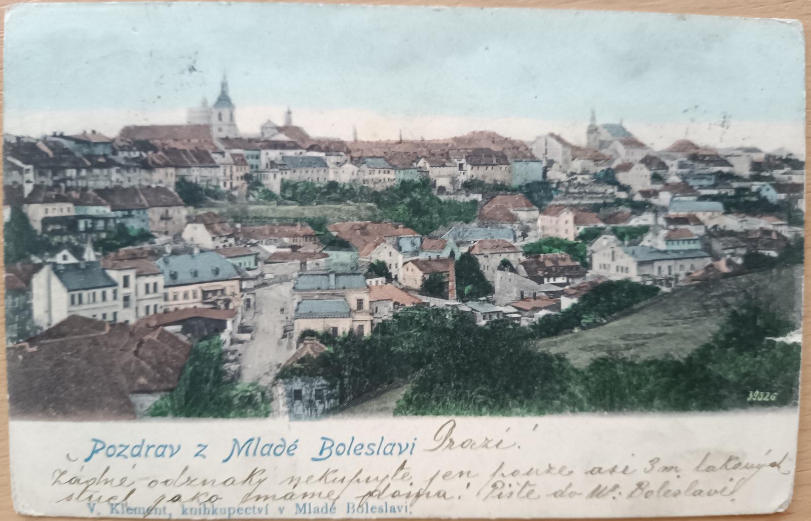 Pozdrav z Mladej Boleslavi - listnica 1903 - Pohľadnice miestopis