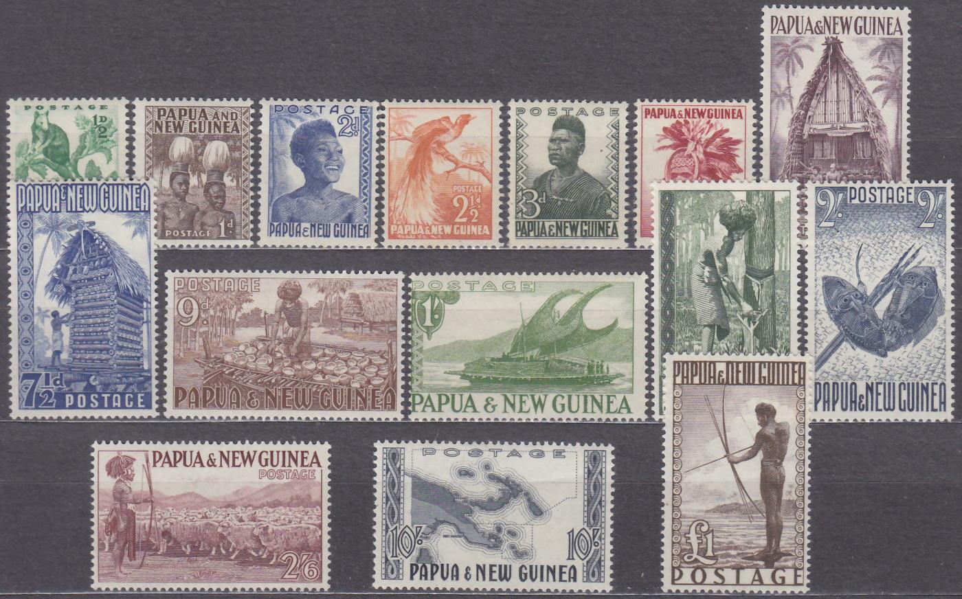 PAPUA NEW GUINEA - KOLÓNIA 1952 Sg. 1-15 - **svieža** LUXUSNÁ - Filatelia