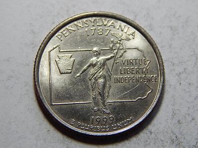 USA ¼ Dollar 1999 D Pensylvania UNC č37394