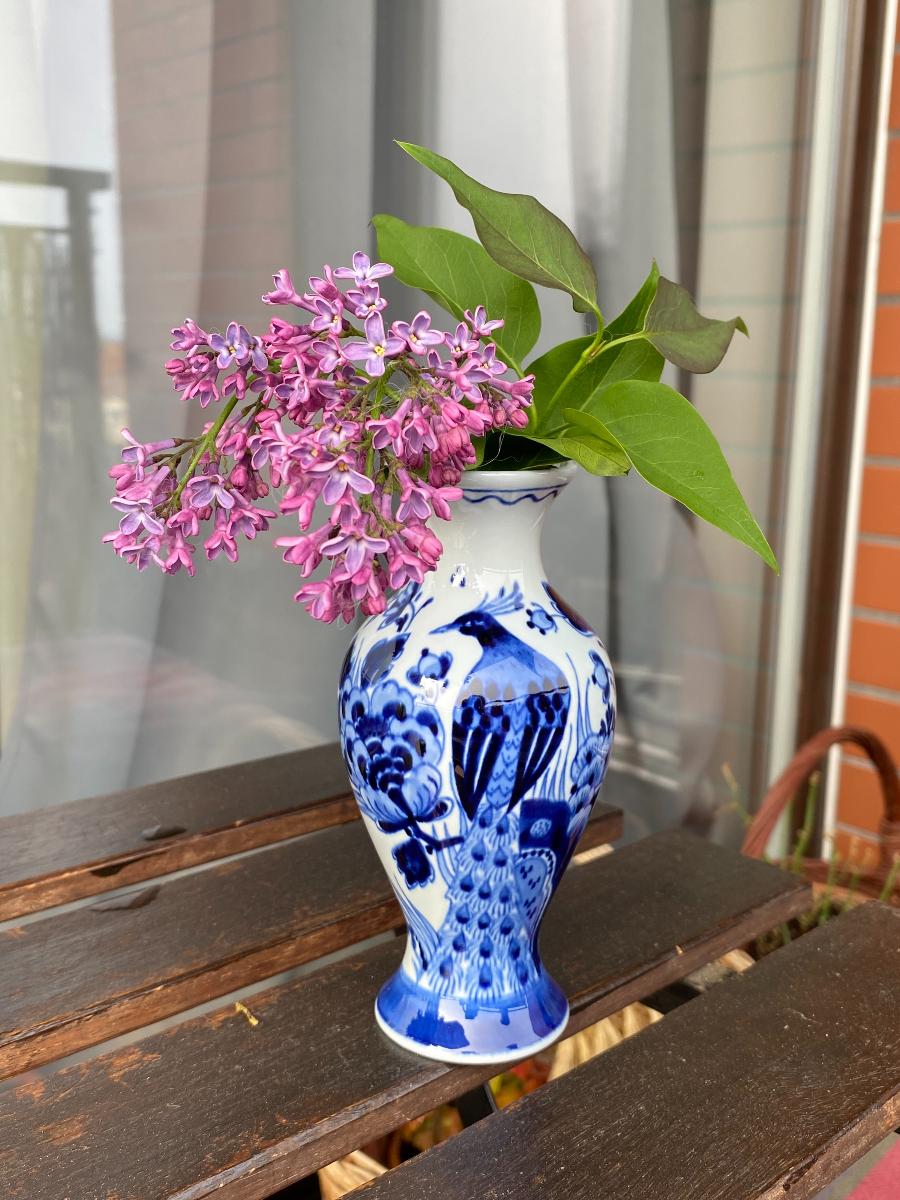 Kameninová malá váza s kobaltovým dekórom, Delft - Starožitnosti