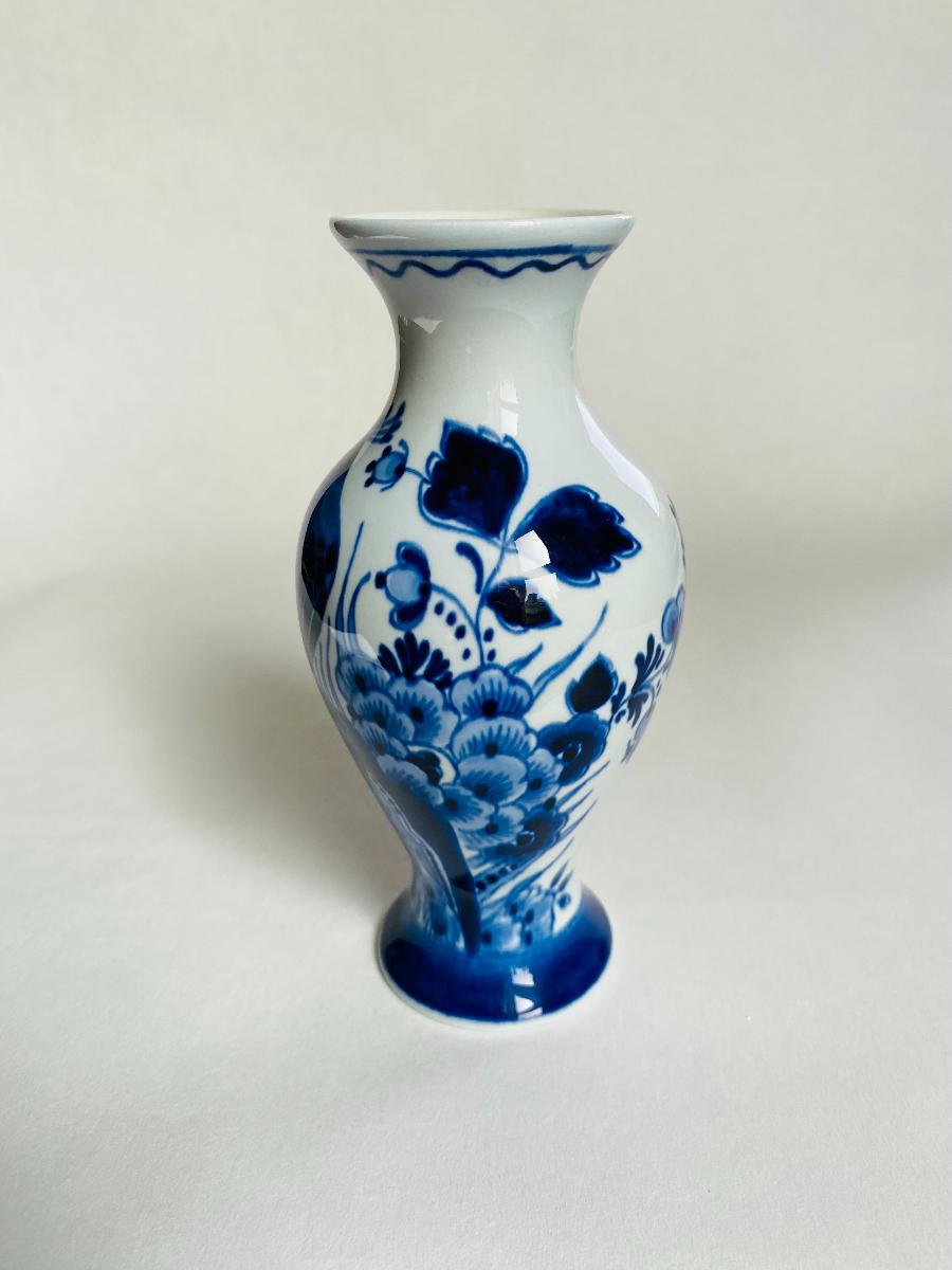 Kameninová malá váza s kobaltovým dekórom, Delft - Starožitnosti