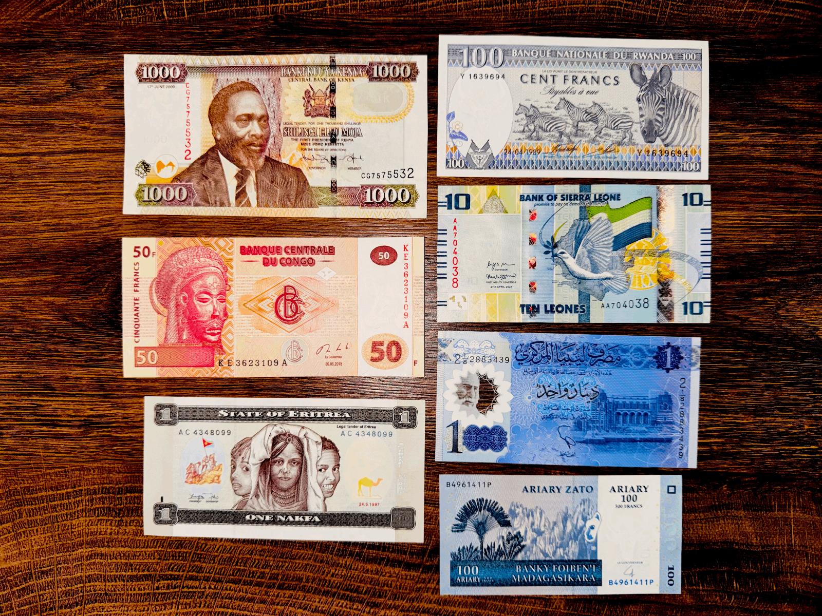 AFRIKA, 7 ks zaujímavý set bankoviek - pozri popis - Zberateľstvo