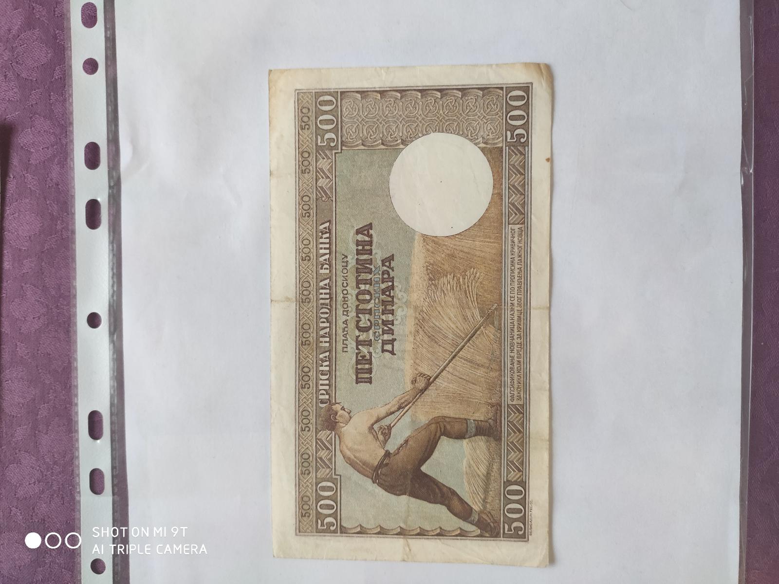 500 dinárov 1942 - Bankovky