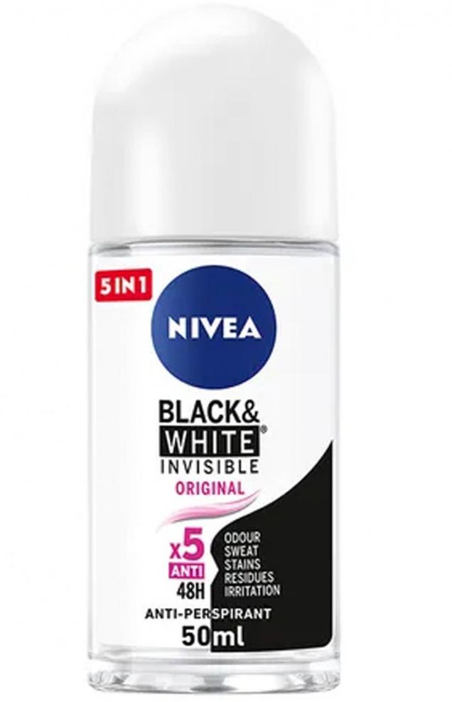 Nivea - Guľôčkový antiperspirant, Black and White, 50ml - Kozmetika a parfémy