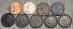 ✅konvolut - 9 mincí - Veľká Británia 1/2 pence 1916-1967 - Numizmatika