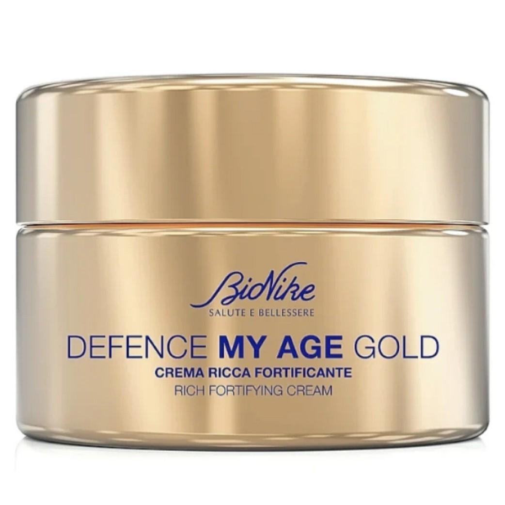 Spevňujúci pleťový krém BioNike Defence my age Gold, 50 ml - Kozmetika a parfémy