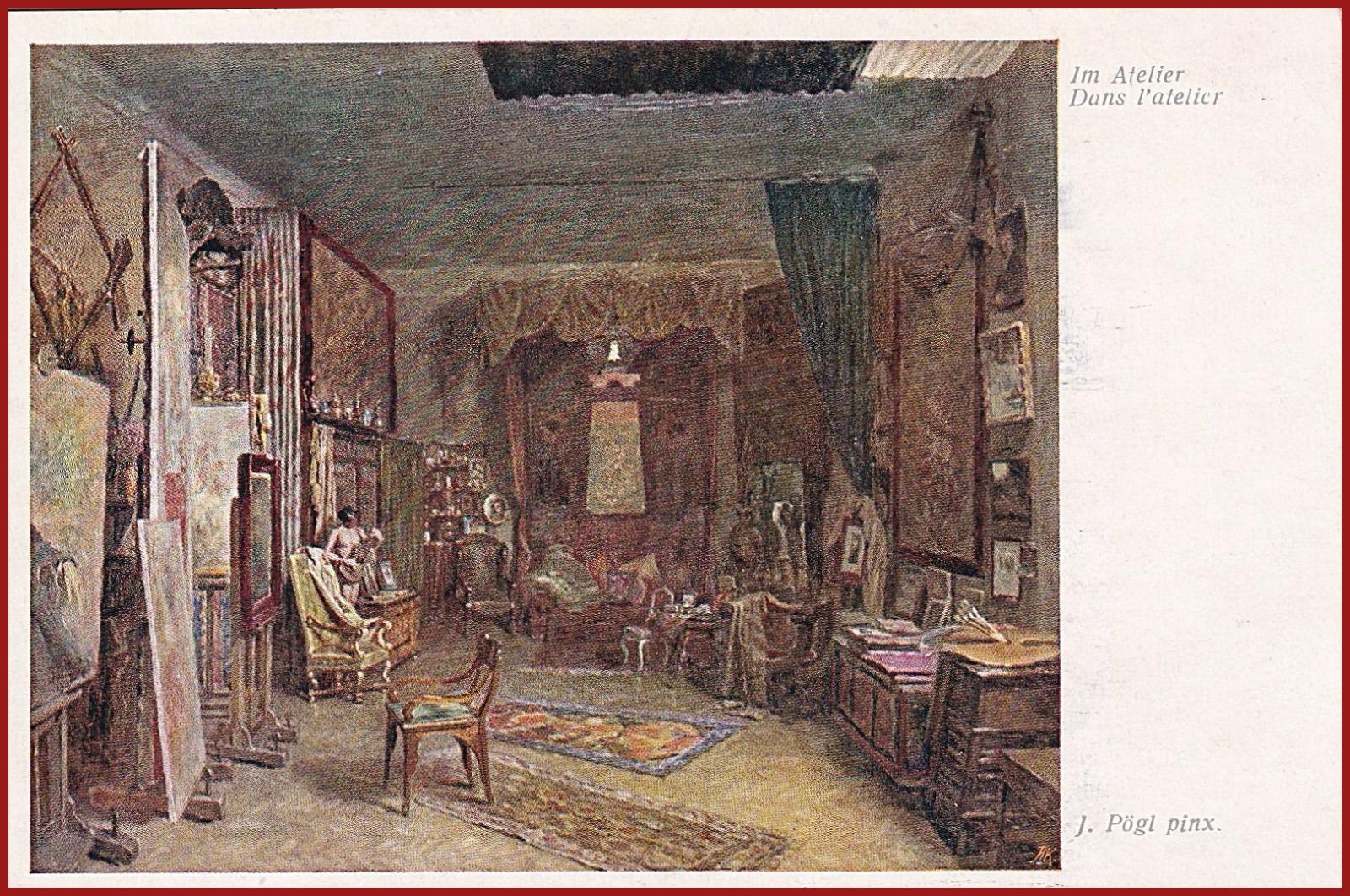 Interiér domu * obrazy, nábytok, umelecká, sign. Pögl * M5035 - Zberateľstvo