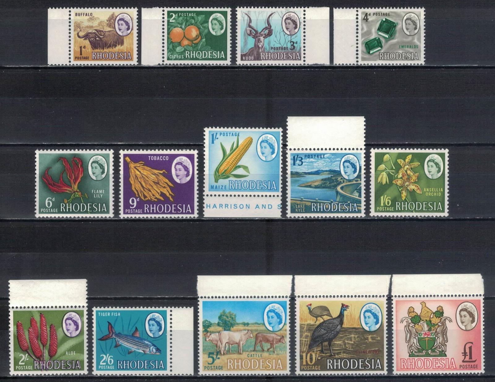 Rodézia 1966 "Queen Elizabeth II Pictorials" - Tematické známky