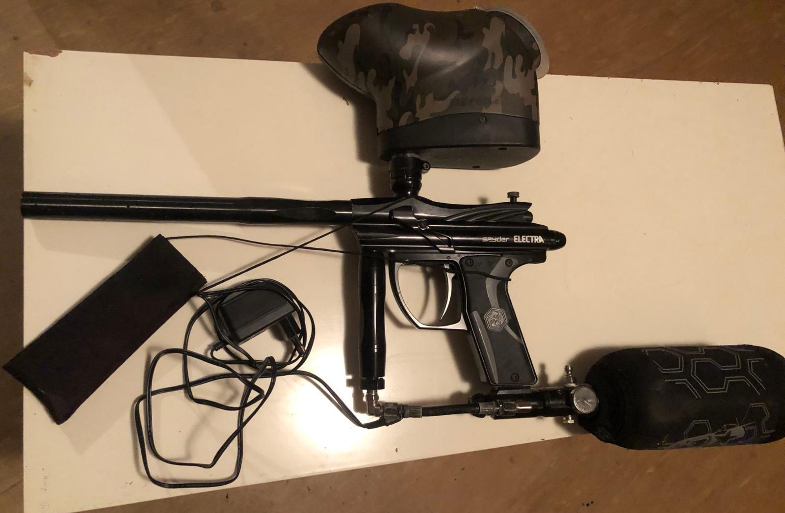 Paintballová zbraň Spyder Electra + maska, zásobník, guličky - Streľba a poľovníctvo