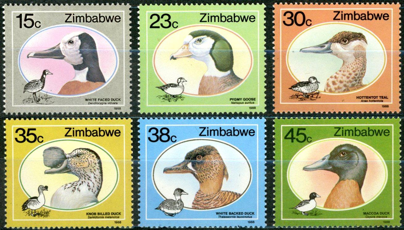 ZIMBABWE - 1988 - Divoké kačice a husi Zimbabwe - Tematické známky
