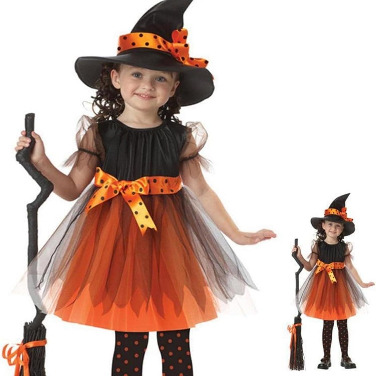 K02 Karnevalový kostým Čarodejnica, čarodejnica veľ. 4 - 5 rokov - Oblečenie pre deti