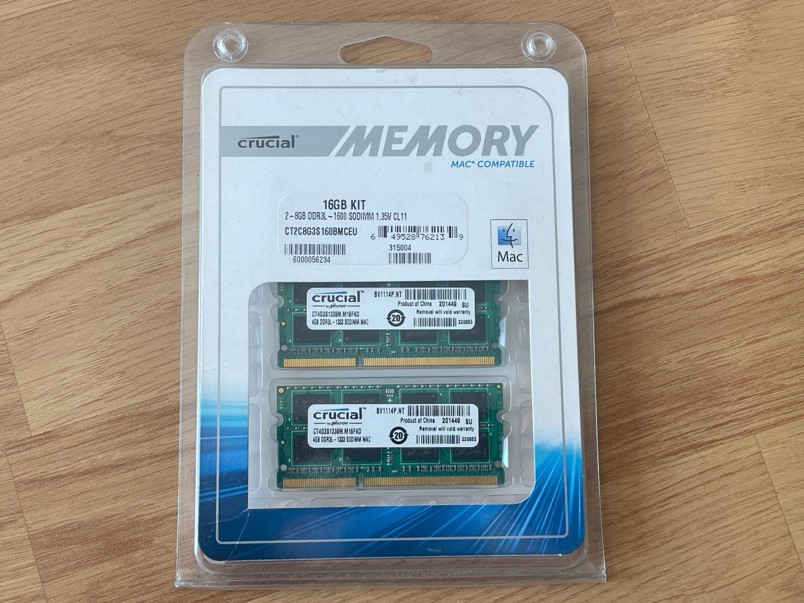 8GB RAM DDR3 1333MHz - operačná pamäť 2x4GB CRUCIAL SO-DIMM - Notebooky, príslušenstvo