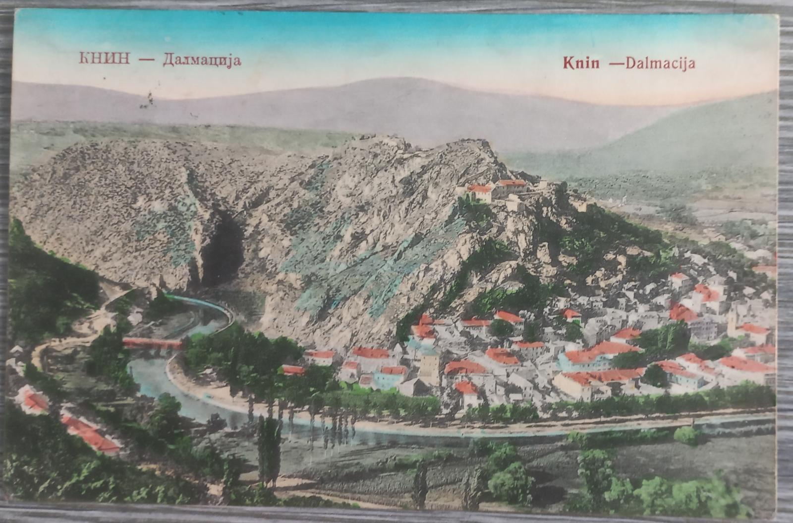 Chorvátsko - Croatia - Dalmácia - Knin - pohľad na mesto - 1912 - Pohľadnice