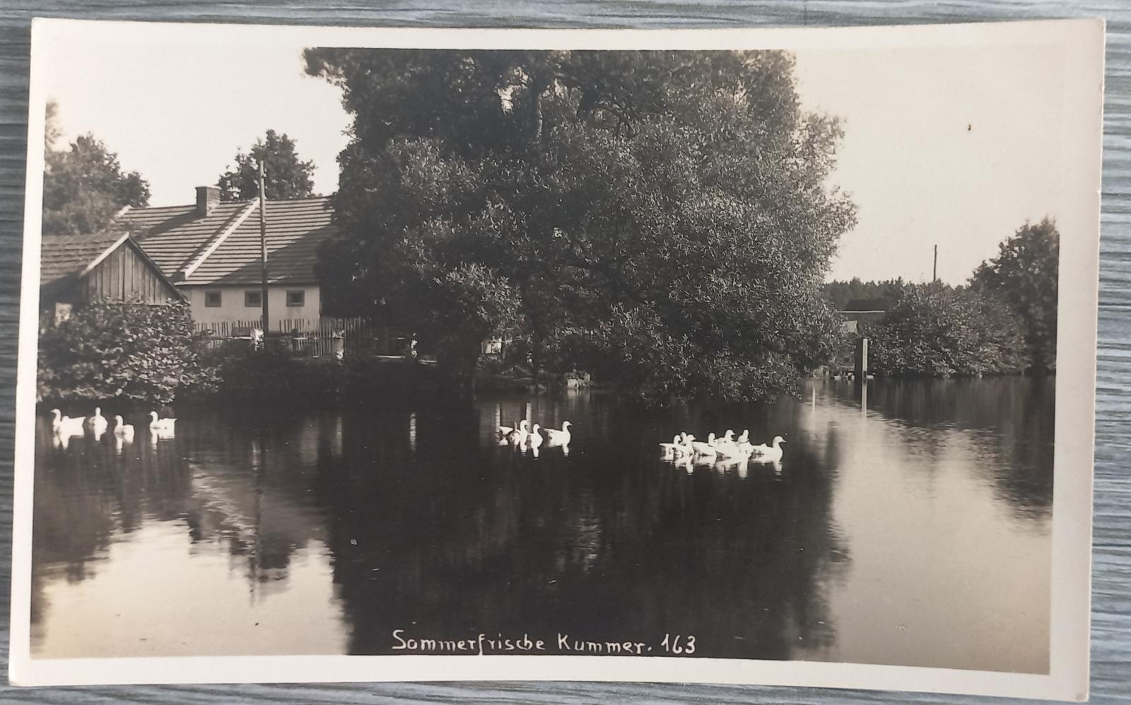 Hradčany - Kummer - Ralsko - zaniknuté - partie na rybníku - real photo - Pohľadnice miestopis