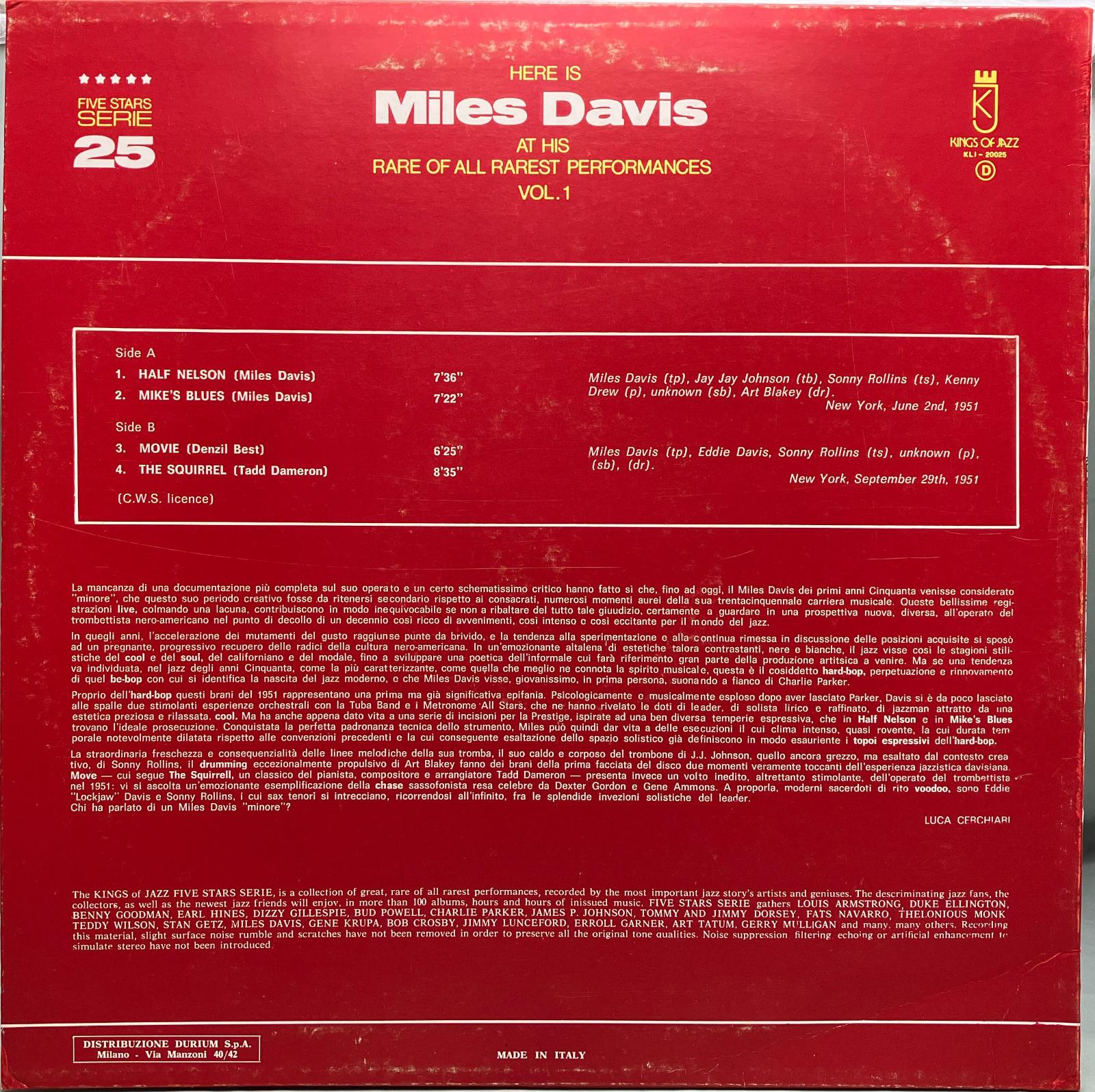 Miles Davis – At His Rare vol.1 1981 Italy press Vinyl LP - Hudba