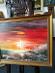 Obraz západ slnka, olej na kartóne, signované č. 1000372 - Umenie