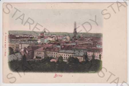 Brno (Brünn) - celkový pohľad, kolorovaná, DA - Pohľadnice miestopis