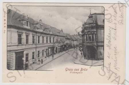 Most (Brüx), pohľad ulicou, DA - Pohľadnice miestopis
