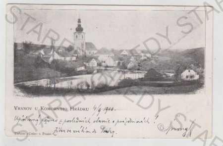 Vranov (Benešov), celkový pohľad, Komorný Hrádok, - Pohľadnice miestopis