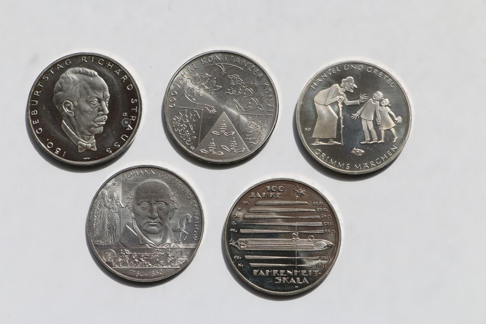 5 ks pamätných mincí 5x 10 Euro, Nemecko - Numizmatika