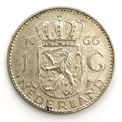Strieborný 1 Gulden 1966 Holandsko