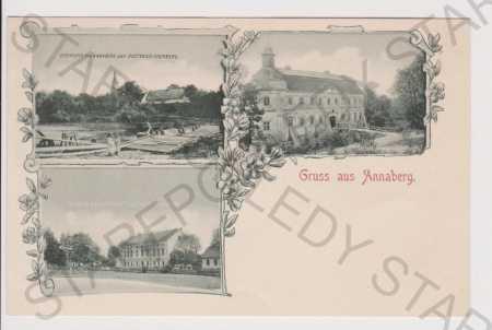 Annaberg - Chalupki (Poľsko) - zámok, hostinec, pr - Pohľadnice miestopis