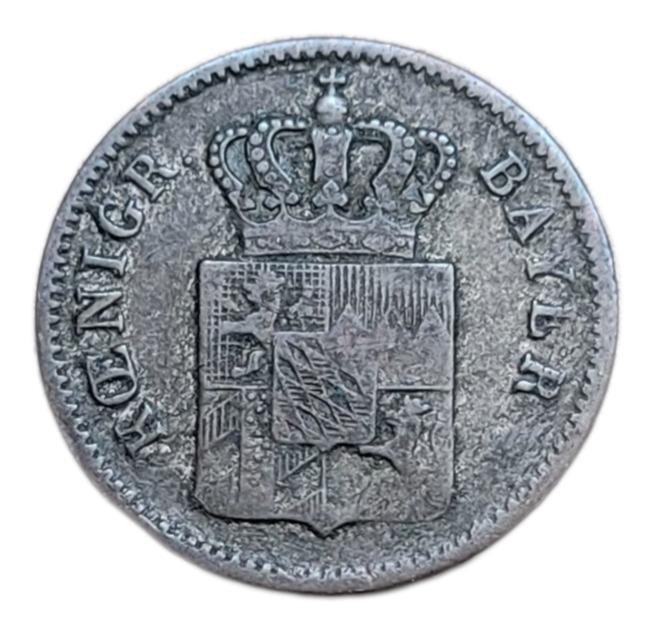 ✅Bavorsko 1 krajčír 1849 - Bavorské kráľovstvo (1806 - 1873) Ag - Numizmatika