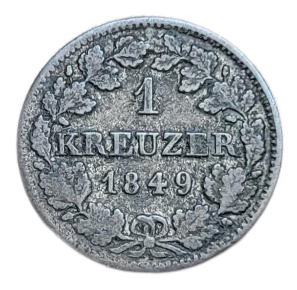 ✅Bavorsko 1 krajčír 1849 - Bavorské kráľovstvo (1806 - 1873) Ag - Numizmatika