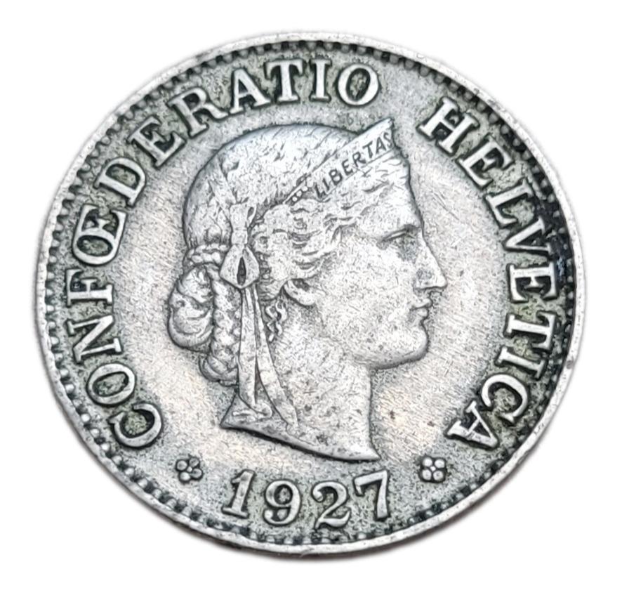 ✅Švajčiarsko 10 rappov 1927 - Švajčiarska konfederácia (1917 - 1967) - Numizmatika