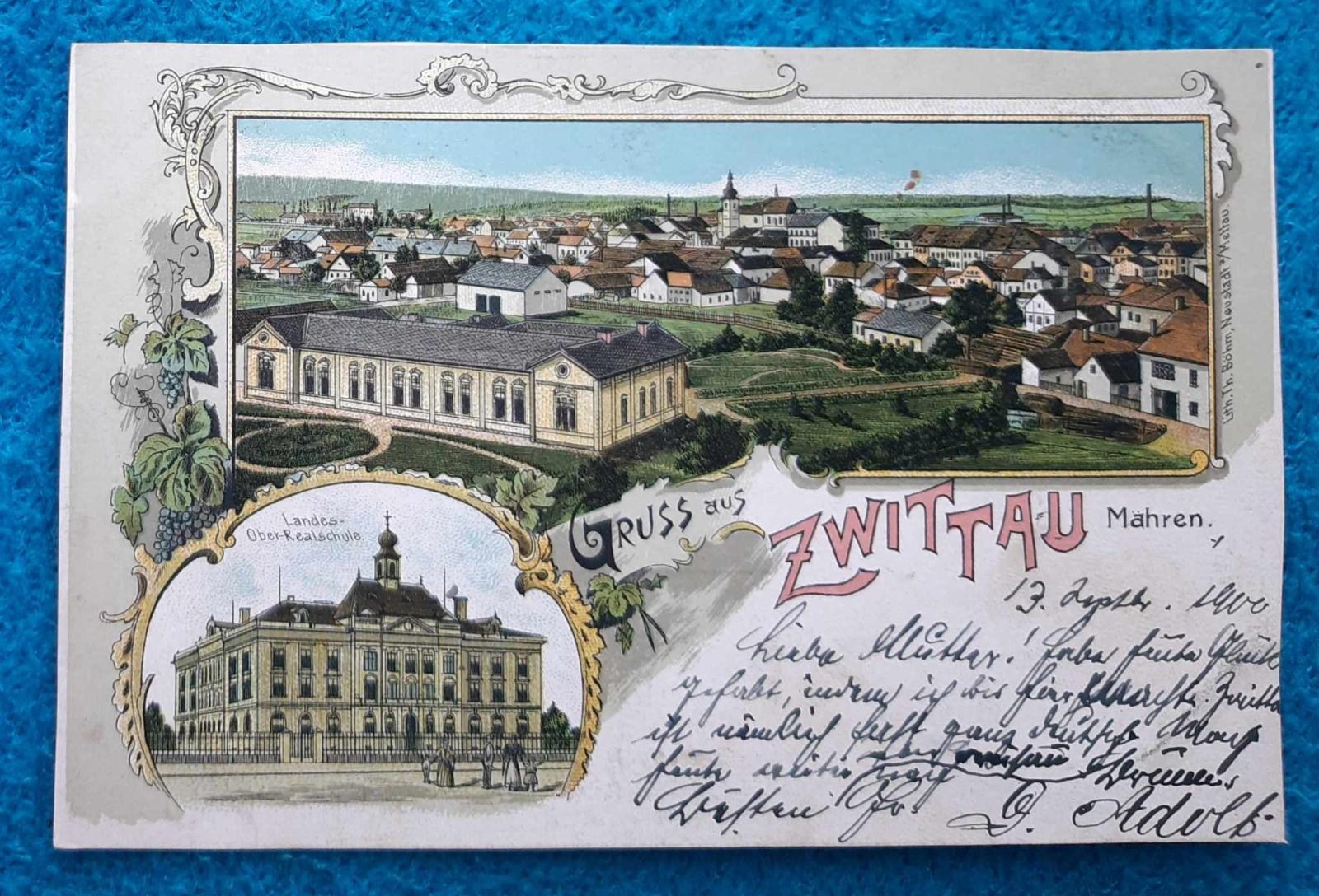 ZWITTAU - SVITAVY - NEMOCNICA - 1900 RARITNÁ LITOGRAFIA - POZRI SCAN - Pohľadnice miestopis