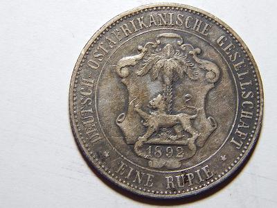 Nemecká východná Afrika 1 Rupia 1892 Ag XF č00750