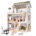 Boho drevený domček pre bábiky s nábytkom a LED osvetlením - 62 cm - Hračky