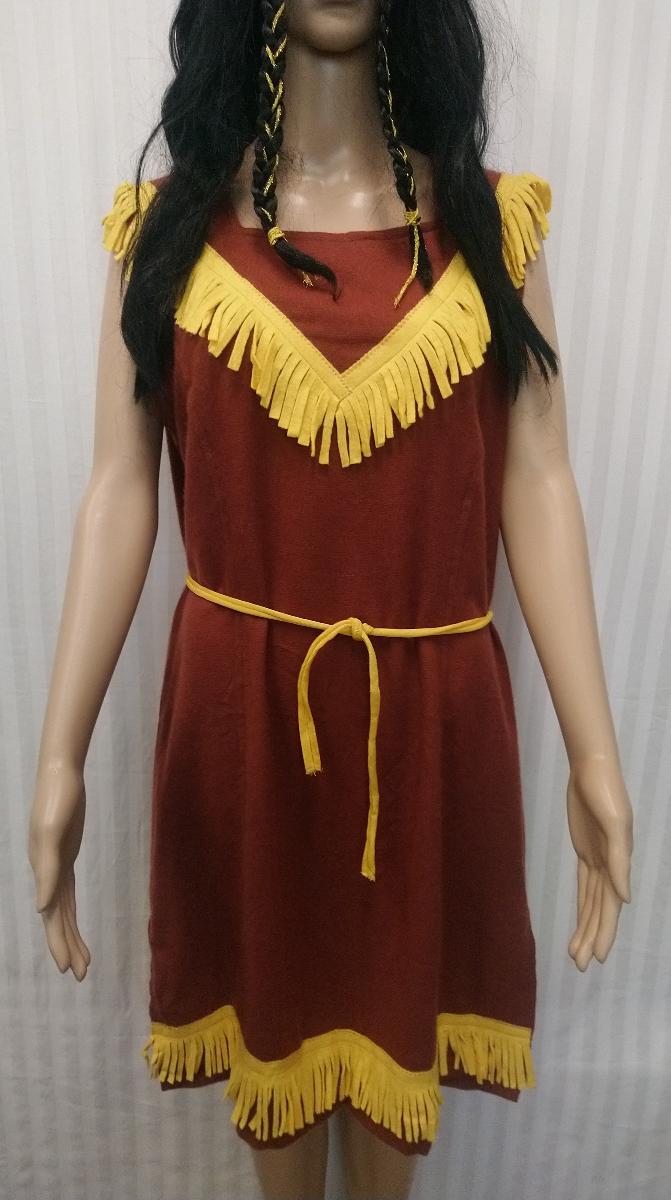 2-dielny kostým Indiánka, šaty a vlasy, XL - undefined