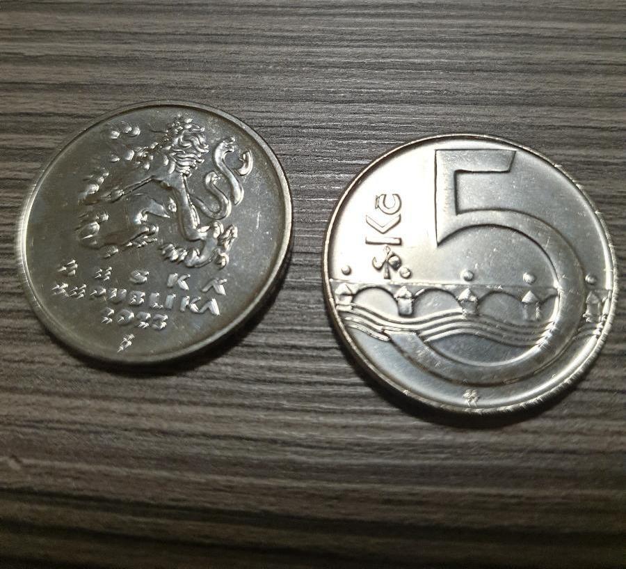2x5kč, rok 2023, nové mince, neboli v obehu - Numizmatika